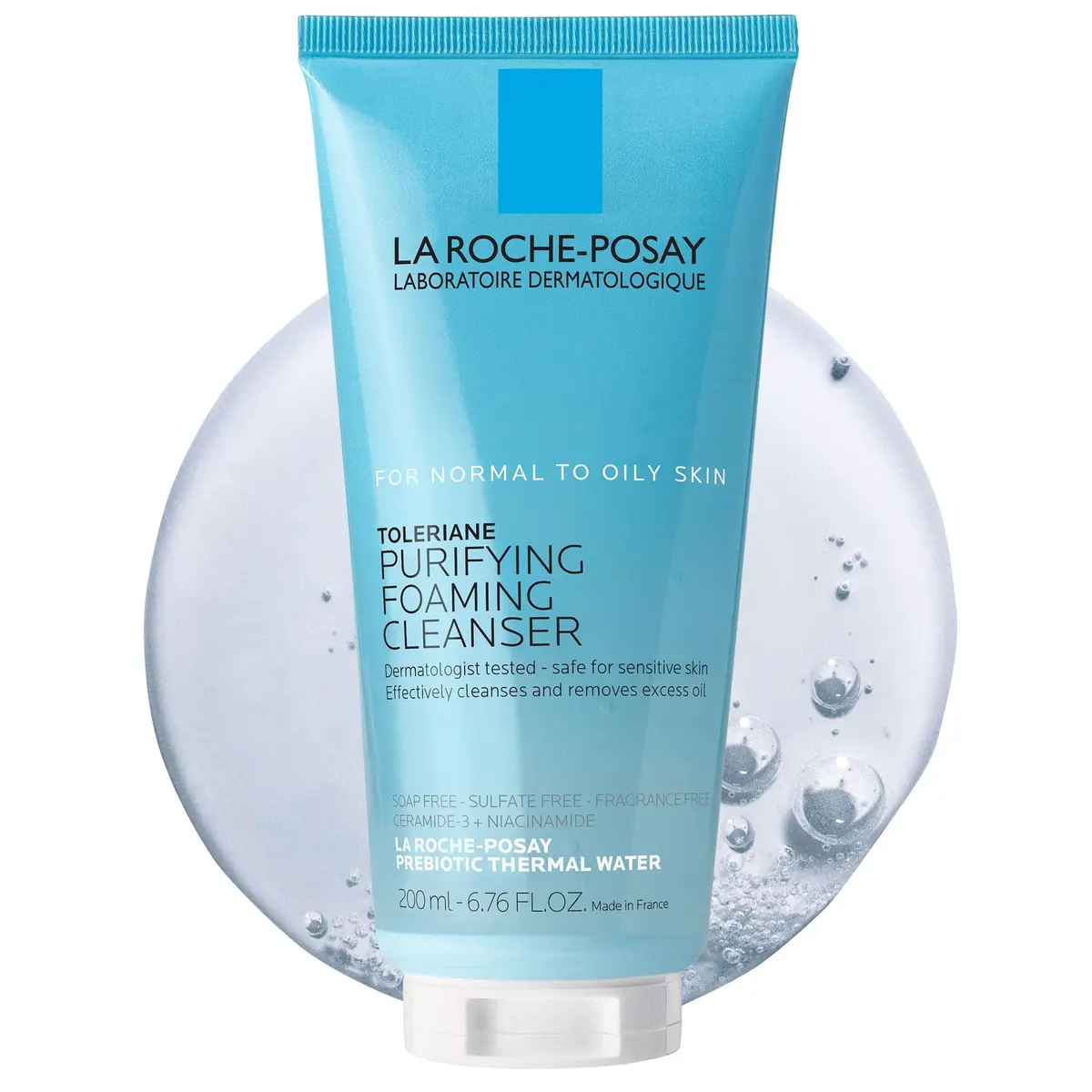 La Roche-Posay Toleriane Purifying Foaming Facial Cleanser 200ml (6.76 Fl Oz) | Dermatologist Tested for Sensitive Skin - main product image