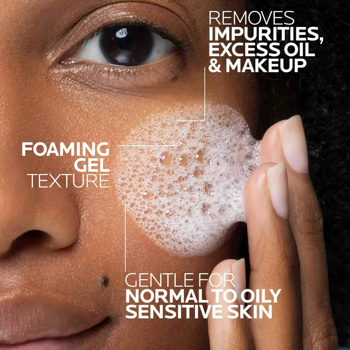 La Roche-Posay Toleriane Purifying Foaming Facial Cleanser 200ml (6.76 Fl Oz) | Dermatologist Tested for Sensitive Skin - view 3