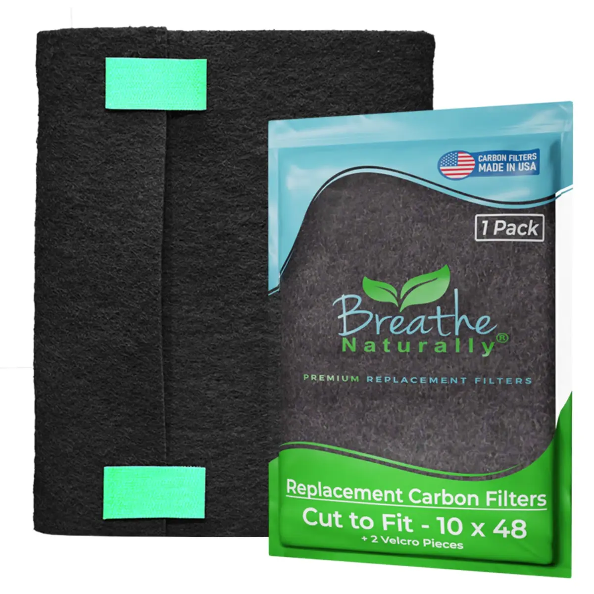 Breathe Naturally 10x48 Inch Cut-to-Fit Activated Carbon Air Filter Sheet (2 Pack) - main product image