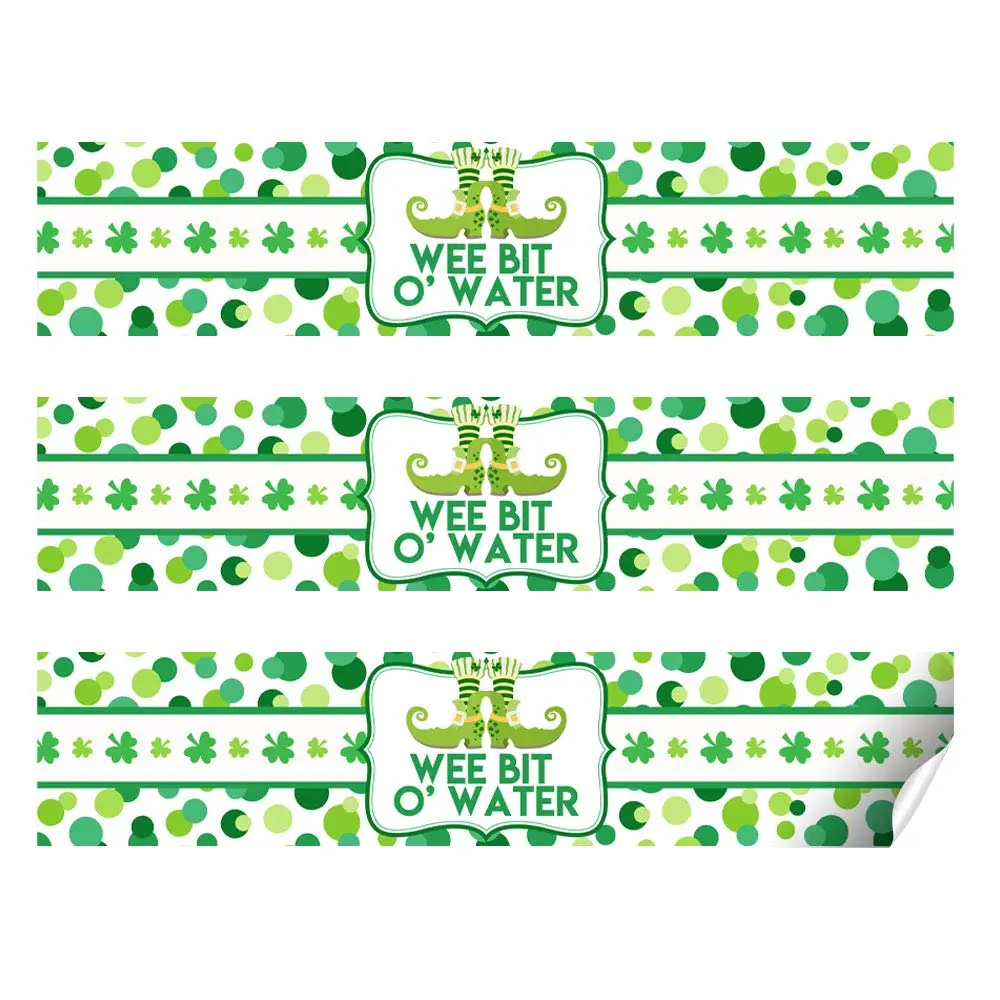Amanda Creation Wee Bit O’ Fun St. Patrick’s Day Waterproof Water Bottle Sticker Wrappers, 20 Labels (1.75" x 8.5") | Waterproof Vinyl Wraps - view 5