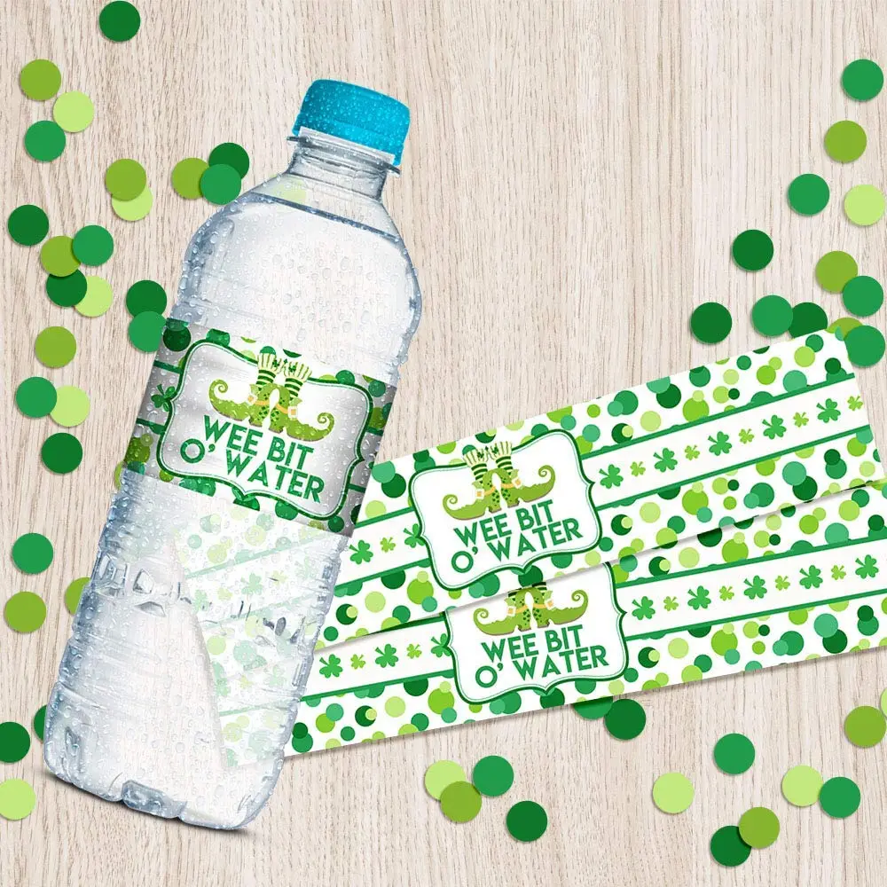 Amanda Creation Wee Bit O’ Fun St. Patrick’s Day Waterproof Water Bottle Sticker Wrappers, 20 Labels (1.75" x 8.5") | Waterproof Vinyl Wraps - view 9