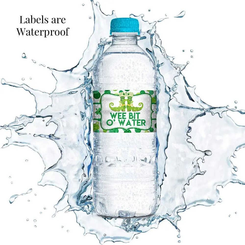 Amanda Creation Wee Bit O’ Fun St. Patrick’s Day Waterproof Water Bottle Sticker Wrappers, 20 Labels (1.75" x 8.5") | Waterproof Vinyl Wraps - view 3