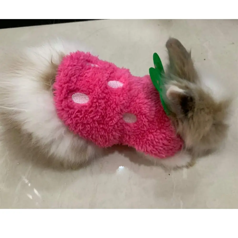 ANIAC Bunny Clothes for Rabbits Warm Kitten Vest Fleece XXXS Pink | Cozy Small Animal T-Shirt - view 5