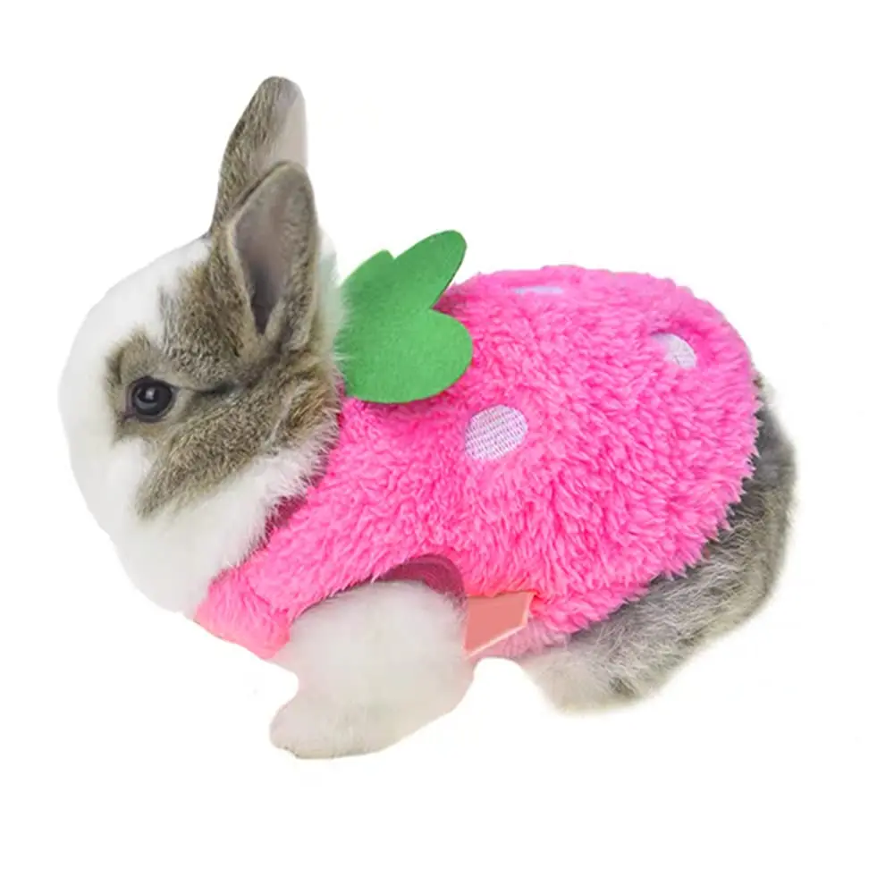 ANIAC Bunny Clothes for Rabbits Warm Kitten Vest Fleece XXXS Pink | Cozy Small Animal T-Shirt - view 2