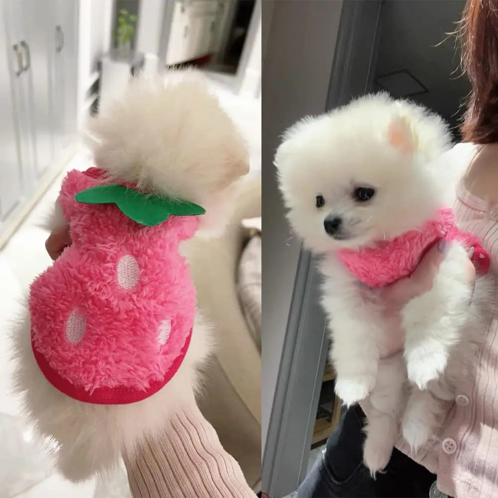 ANIAC Bunny Clothes for Rabbits Warm Kitten Vest Fleece XXXS Pink | Cozy Small Animal T-Shirt - view 3