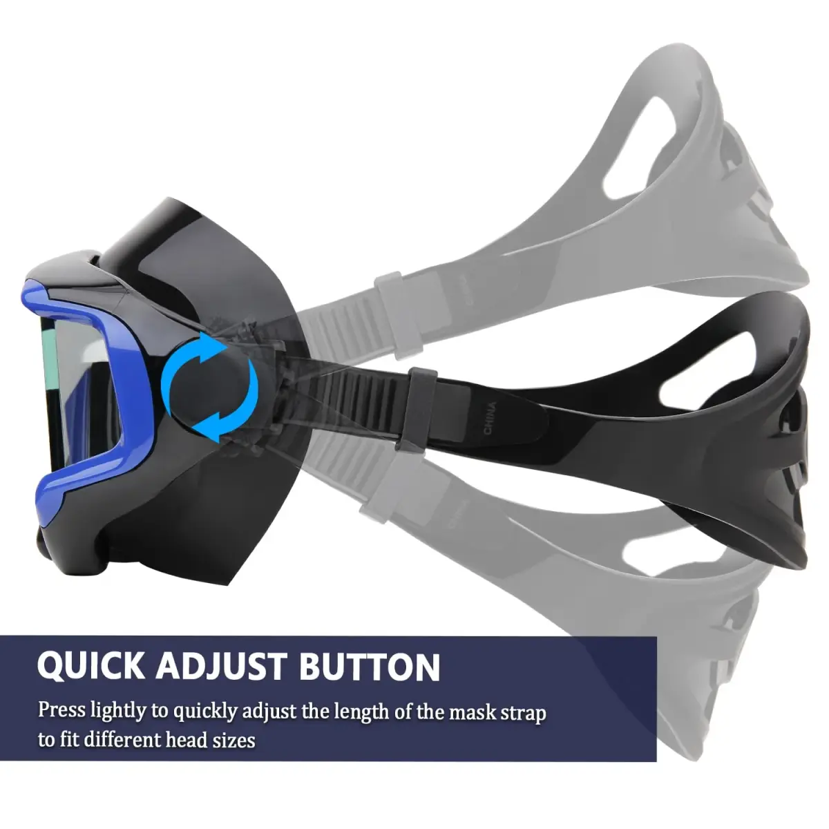 AQUA A DIVE SPORTS Adult Diving Mask with 180° Field of View & Anti-Fog Lenses | 318 g (0.7 lb) - view 6