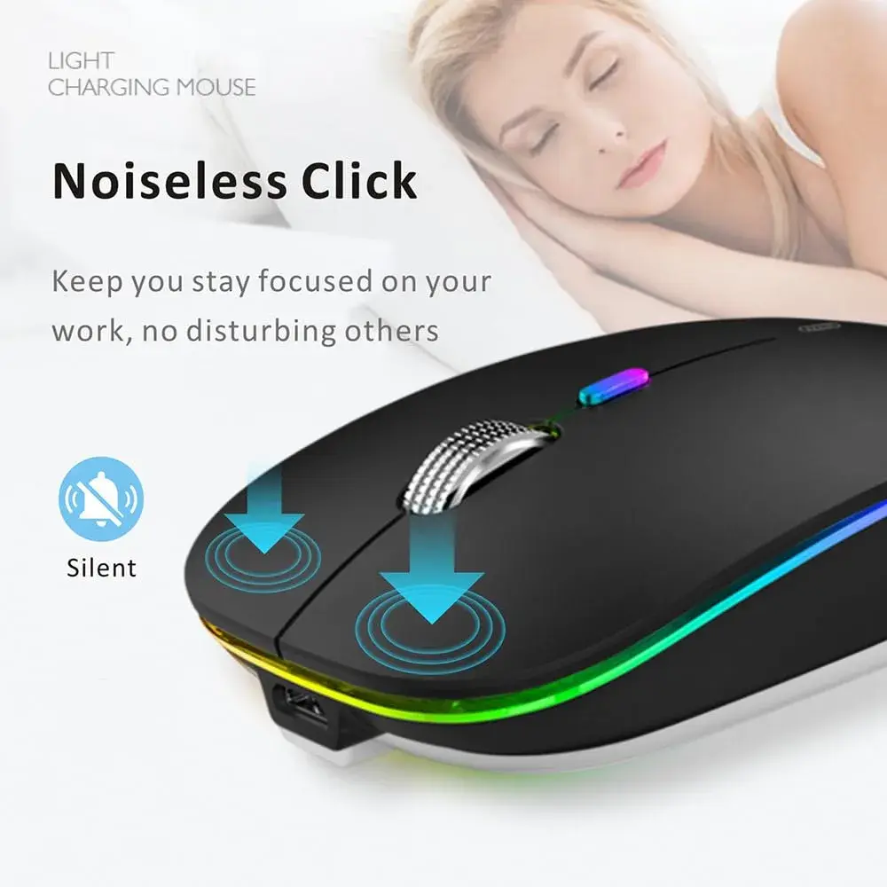 Uiosmuph G12 Wireless Mouse | Rechargeable, Silent, USB-C, 1600 DPI, Matte Black - view 4