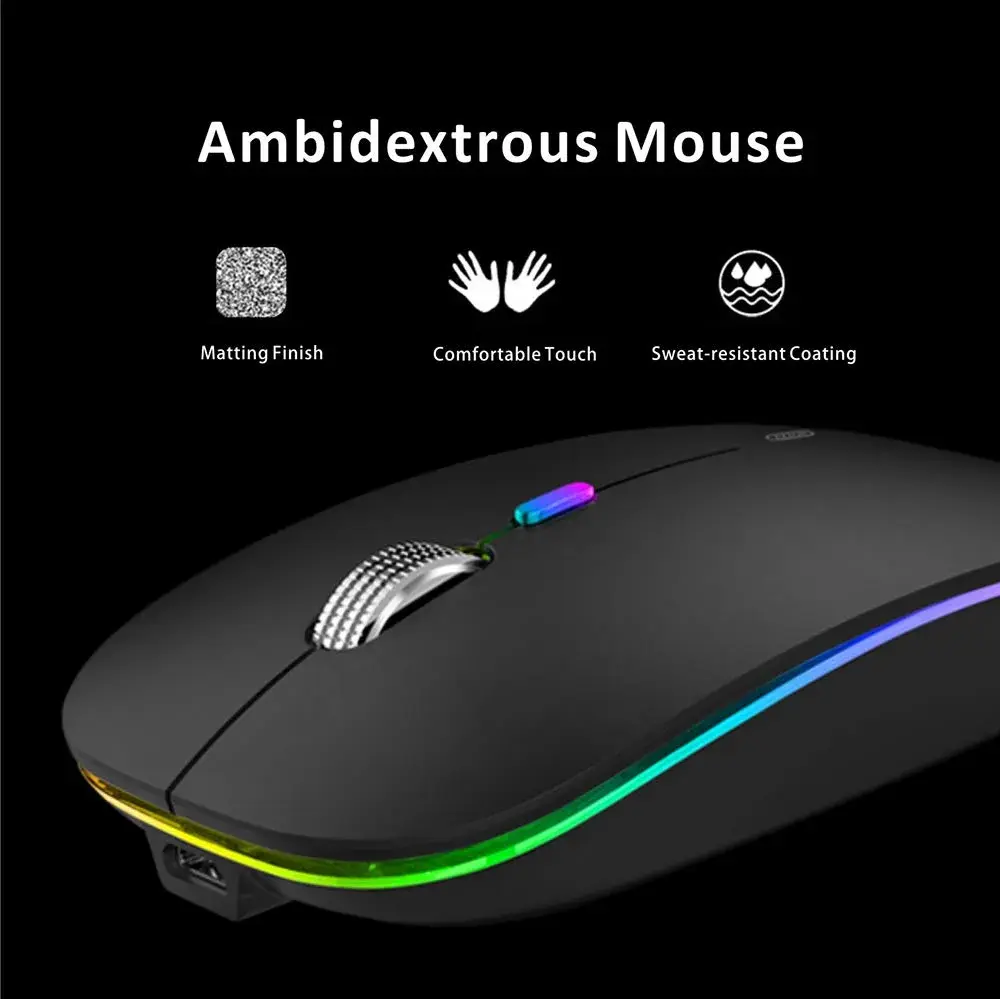 Uiosmuph G12 Wireless Mouse | Rechargeable, Silent, USB-C, 1600 DPI, Matte Black - view 7