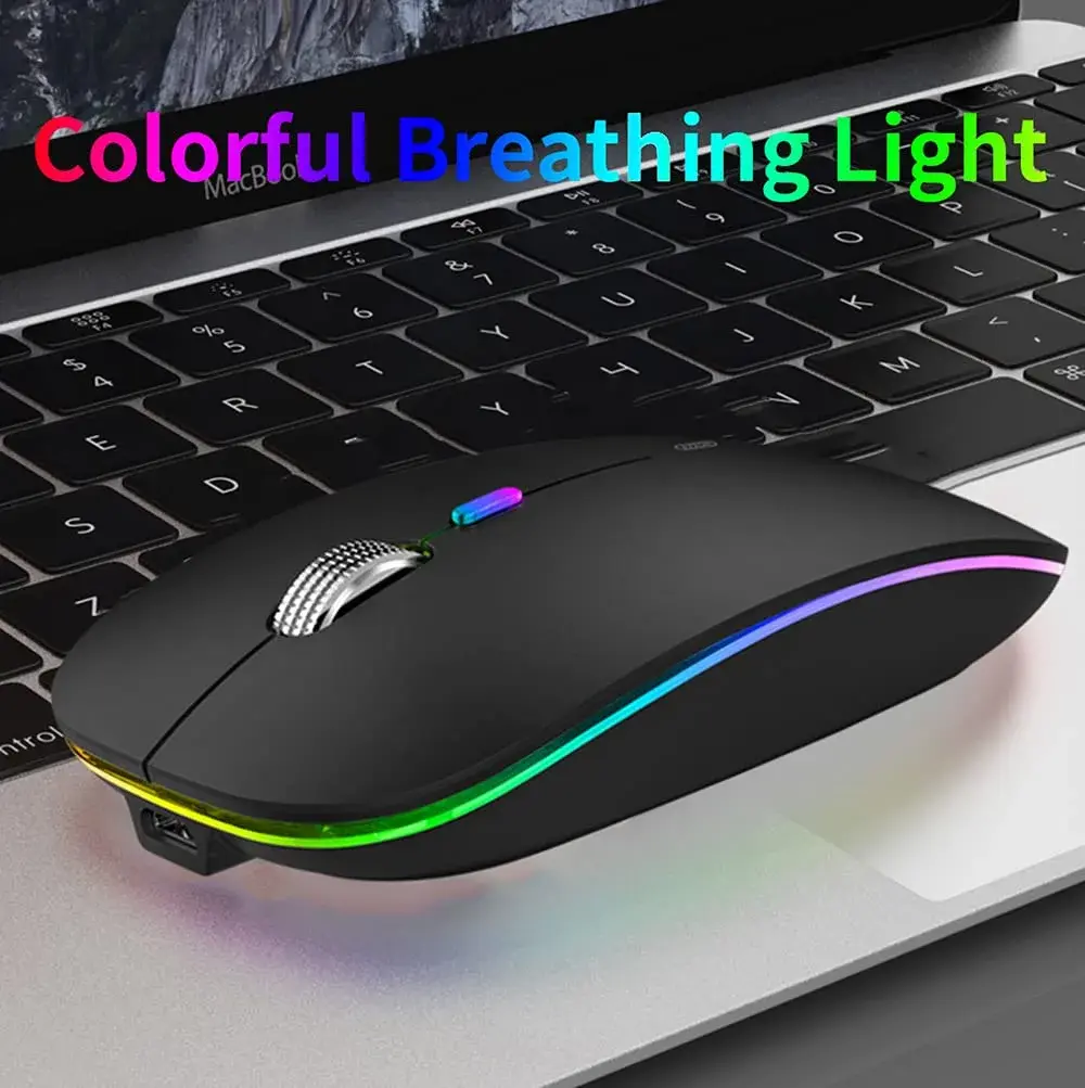 Uiosmuph G12 Wireless Mouse | Rechargeable, Silent, USB-C, 1600 DPI, Matte Black - view 2