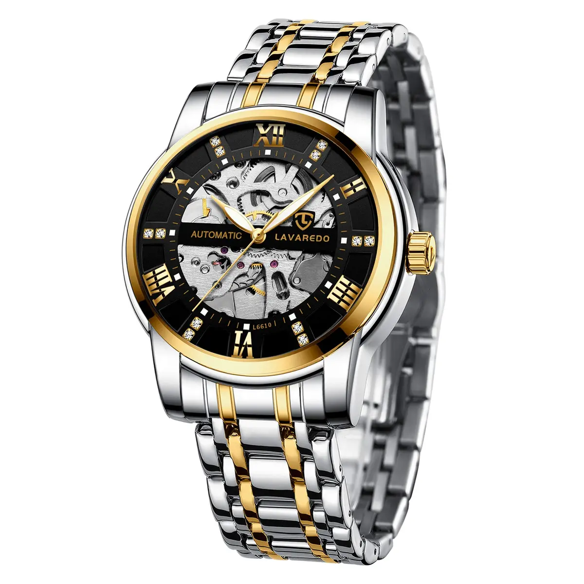 A ALPS Automatic Mechanical Watch for Men | 41mm Stainless Steel Case, Skeleton Dial, 30M Water Resistance - main product image