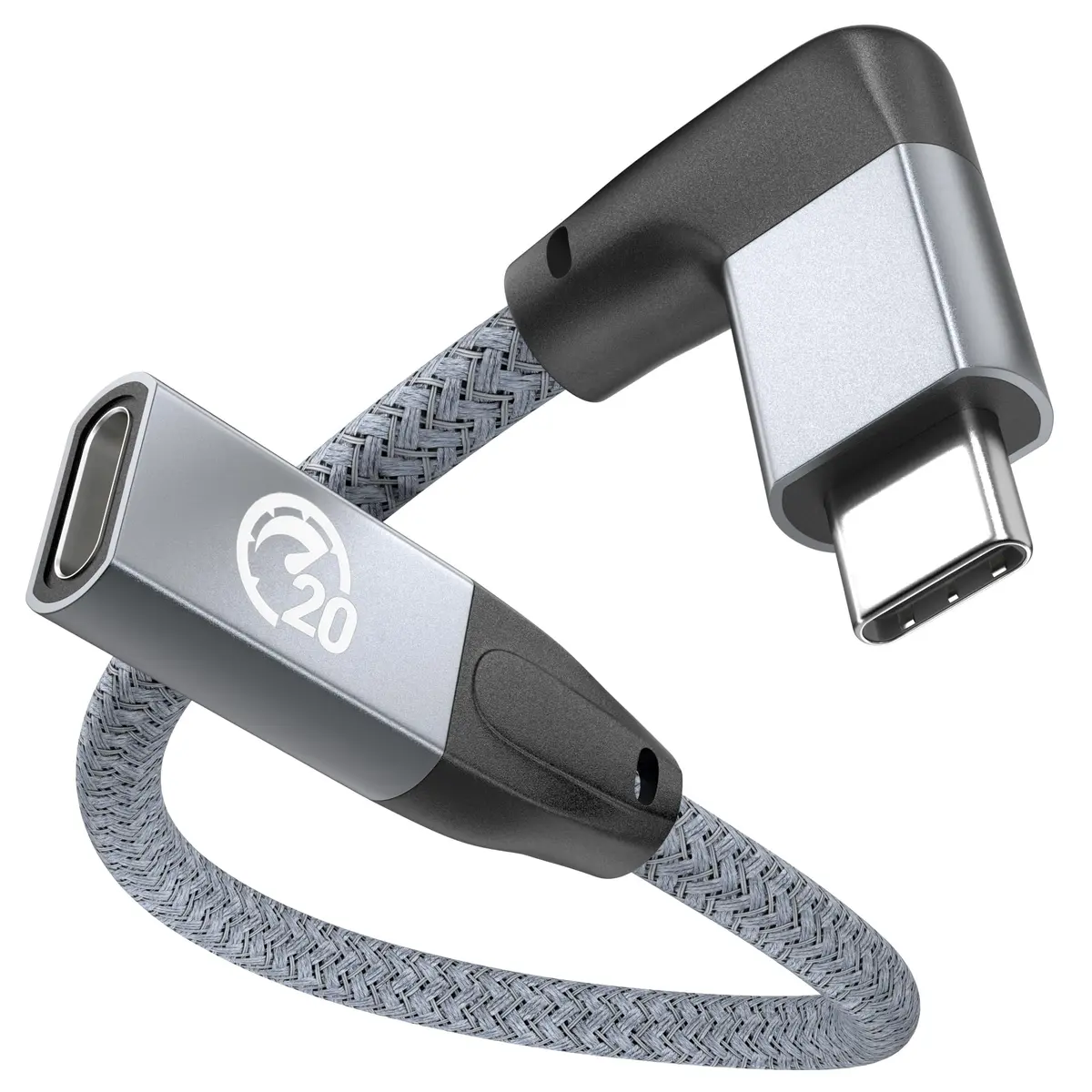 UseBean Right Angle USB C Extension Cable 0.6FT | 20Gbps Data & 100W Fast Charging - main product image