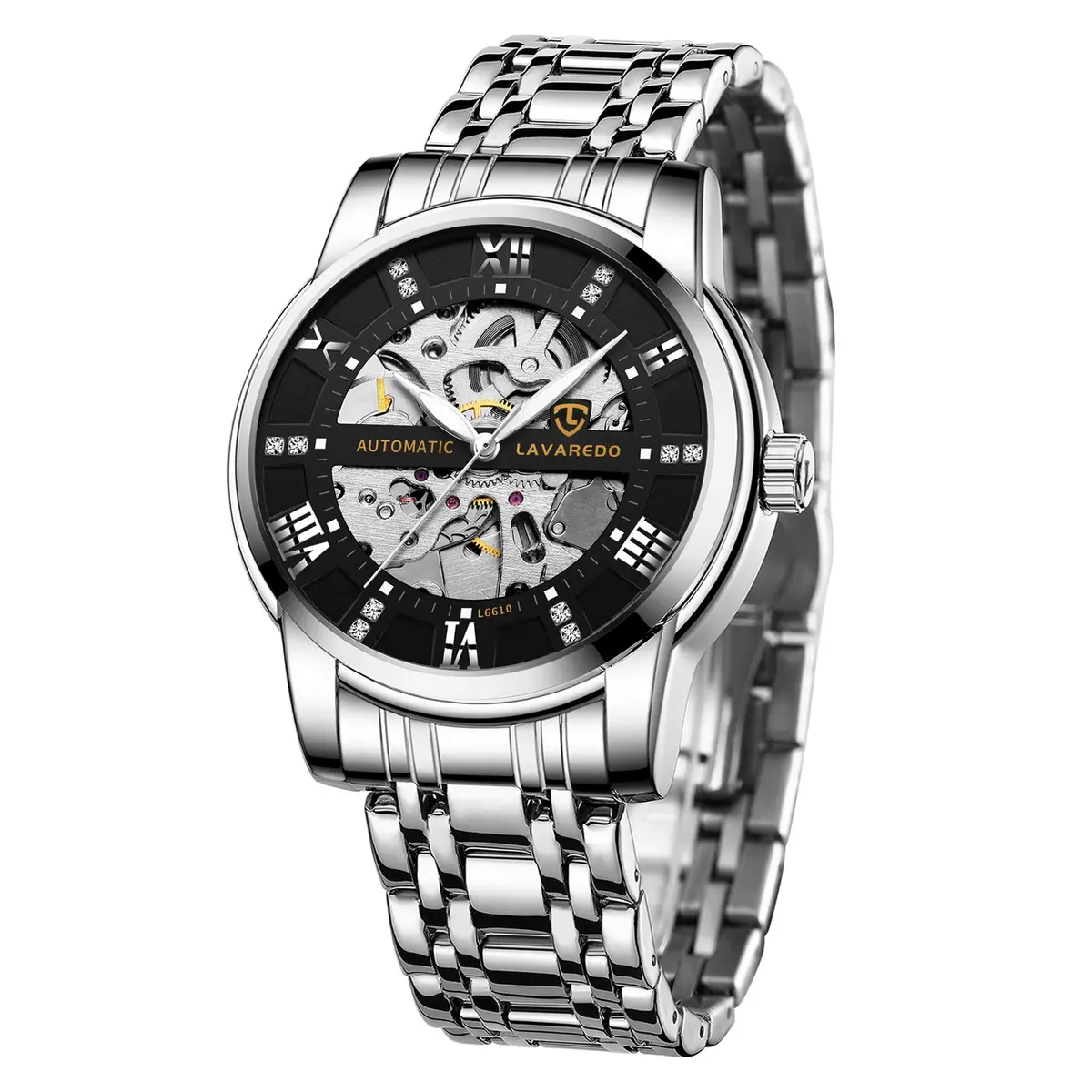 A ALPS Automatic Mechanical Watch for Men, 41mm Stainless Steel Case, 20mm Band, 30M Water Resistant | Skeleton Dial - main product image