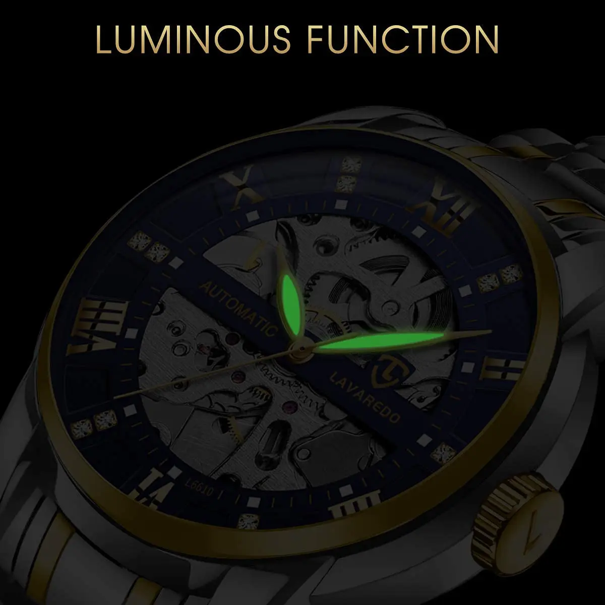 A ALPS Mens Watch, Automatic Self-Winding Mechanical Waterproof Watch with Roman Numerals - view 4
