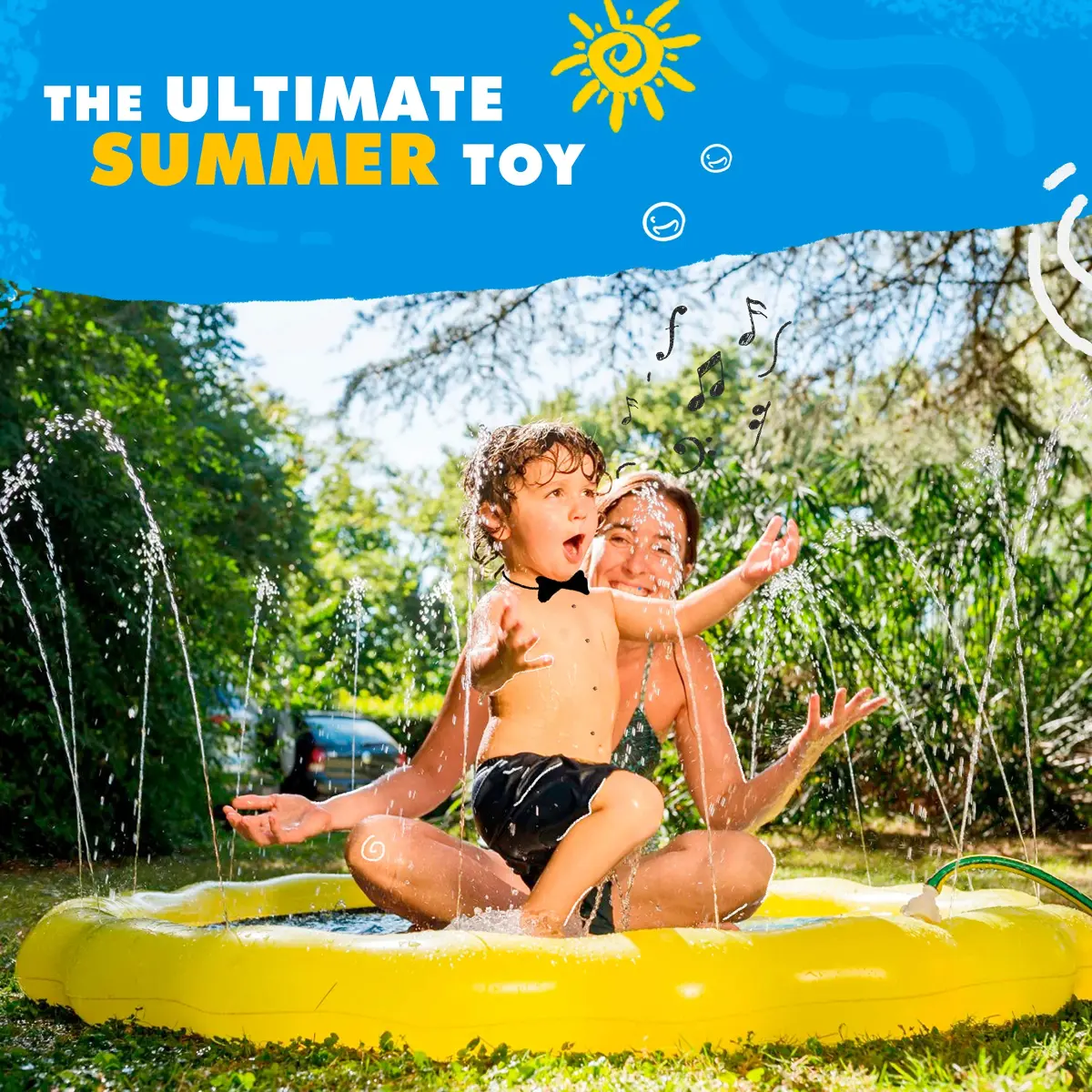 SplashEZ 3-in-1 Splash Pad, Sprinkler & Baby Pool 60" (152 cm) | Educational Water Play Mat for Kids - view 5
