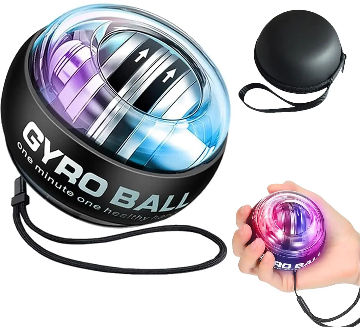 GOZATO Auto-Start Wrist Power Gyro Ball with LED Lights, Wrist & Forearm Exerciser, 22kg Resistance | Grips, Strengthens, and Rehabilitates - main product image