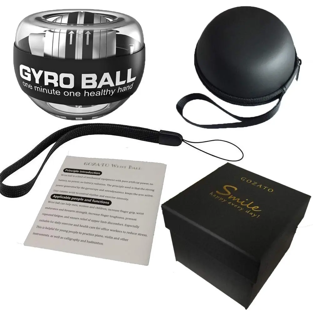 GOZATO Auto-Start Wrist Power Gyro Ball with LED Lights, Wrist & Forearm Exerciser, 22kg Resistance | Grips, Strengthens, and Rehabilitates - view 4