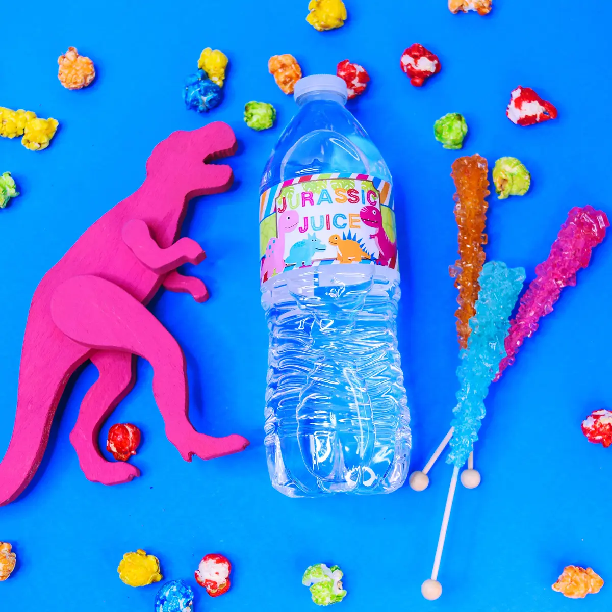 Amanda Creation Dinosaur Birthday Water Bottle Stickers | Waterproof 20 Labels for Girls, 1.75" x 8.5" - view 4