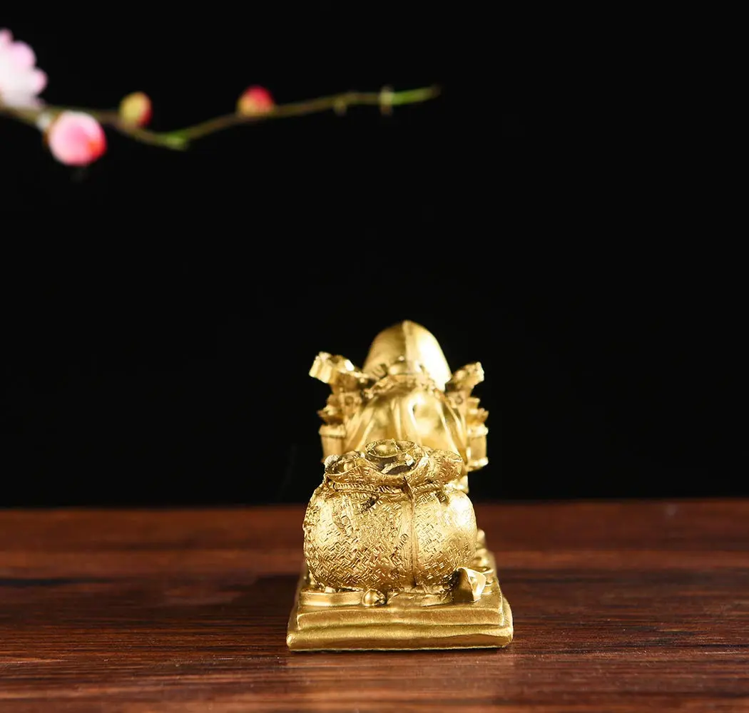 BRASSTAR Gold Resin Feng Shui Bull Statue 13.5cm (5.3in) | Attracts Wealth & Fortune - view 6