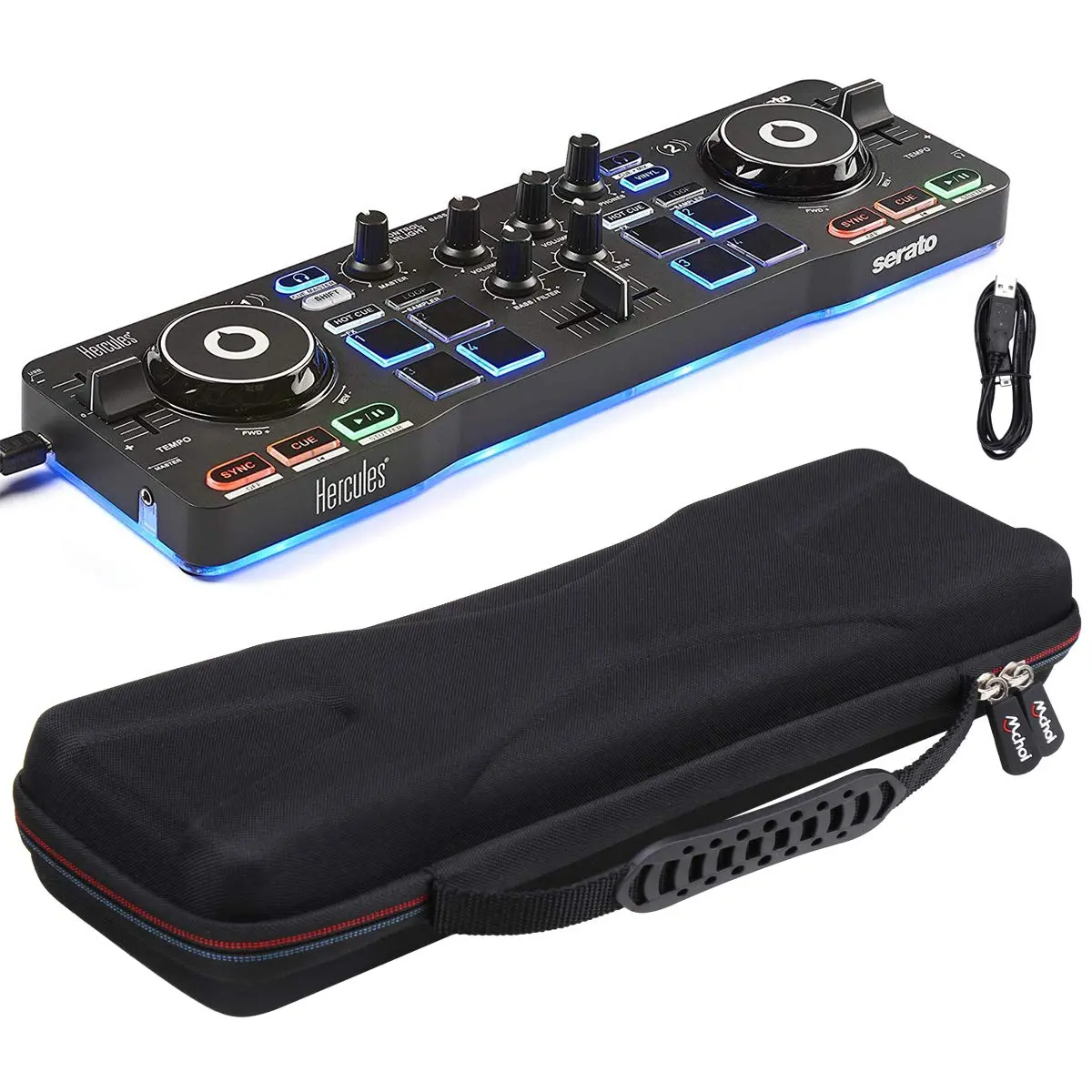 Mchoi Hard Portable Case for Hercules DJControl Starlight | Shockproof & Waterproof 11.8 x 7.5 x 1.6 inches - view 6
