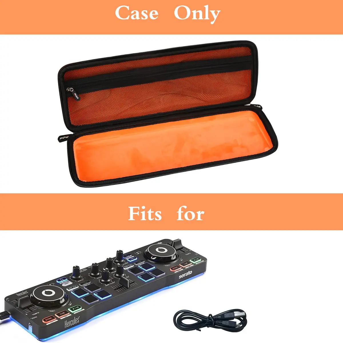 Mchoi Hard Portable Case for Hercules DJControl Starlight | Shockproof & Waterproof 11.8 x 7.5 x 1.6 inches - view 4