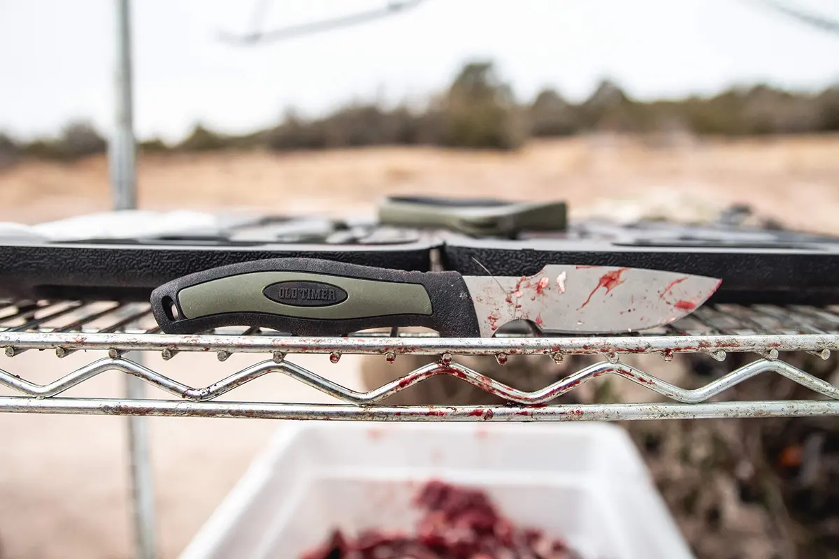 Old Timer Outdoor Kit with Game Shears, Bone Saw, Gut Hook, Knives, Sharpener & Gloves | Hunting & Camping Gear - view 4