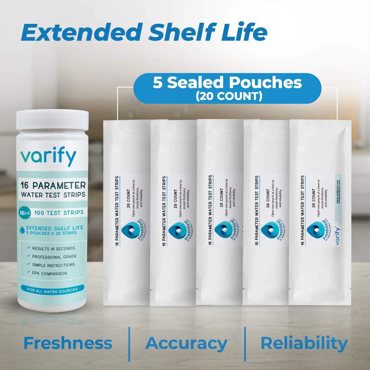 VARIFY 17-in-1 Complete Drinking Water Test Kit with 100 Strips & 2 Bacteria Tests | Professional Grade Analysis for Lead, Chlorine, pH, Hardness & More - view 5