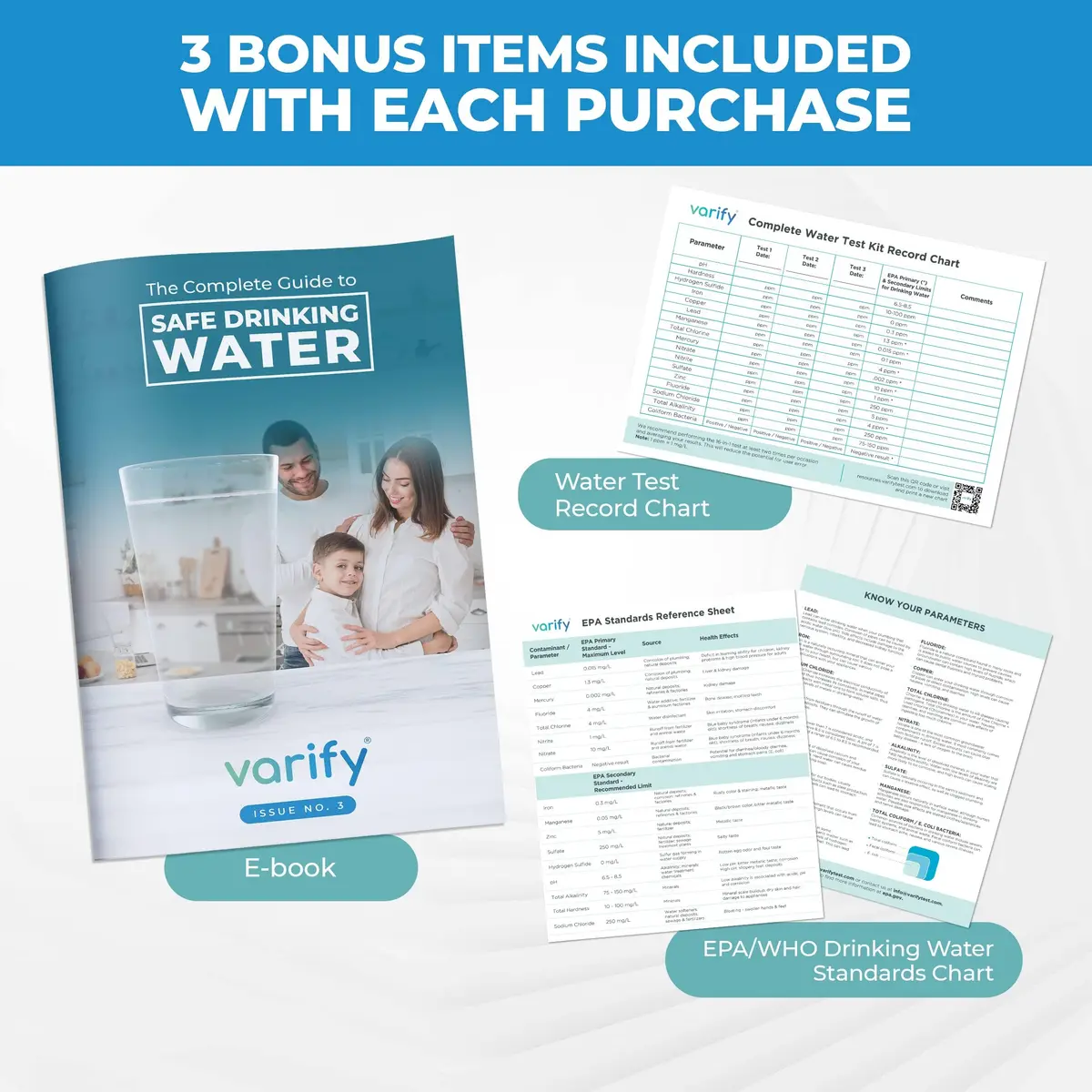 VARIFY 17-in-1 Complete Drinking Water Test Kit with 100 Strips & 2 Bacteria Tests | Professional Grade Analysis for Lead, Chlorine, pH, Hardness & More - view 6