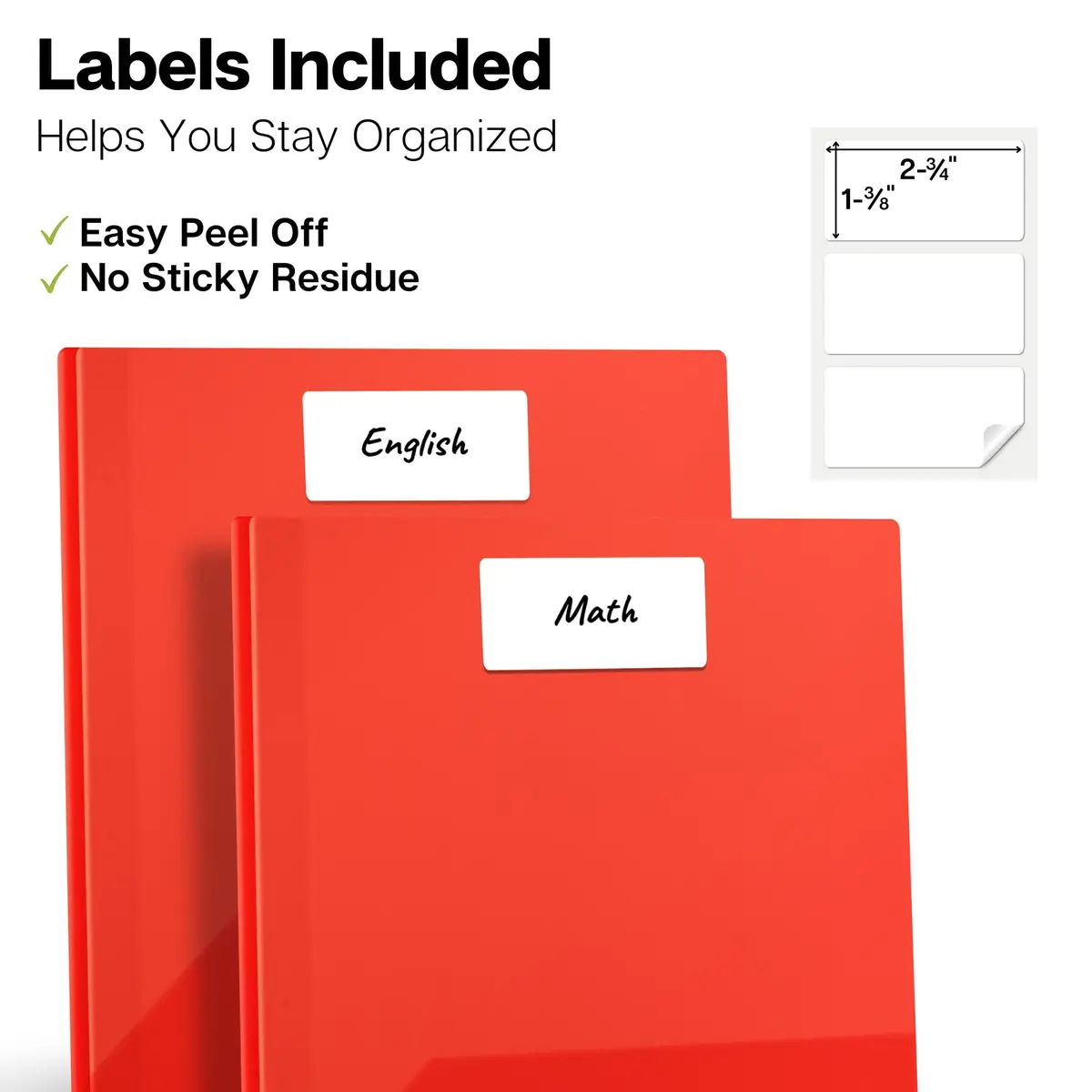 Dunwell Plastic 2-Pocket Folders with 3 Prongs, Red, 2 Pack (23.7cm x 29.5cm x 1.1cm) | Durable Poly Folders for Students & Professionals - view 5
