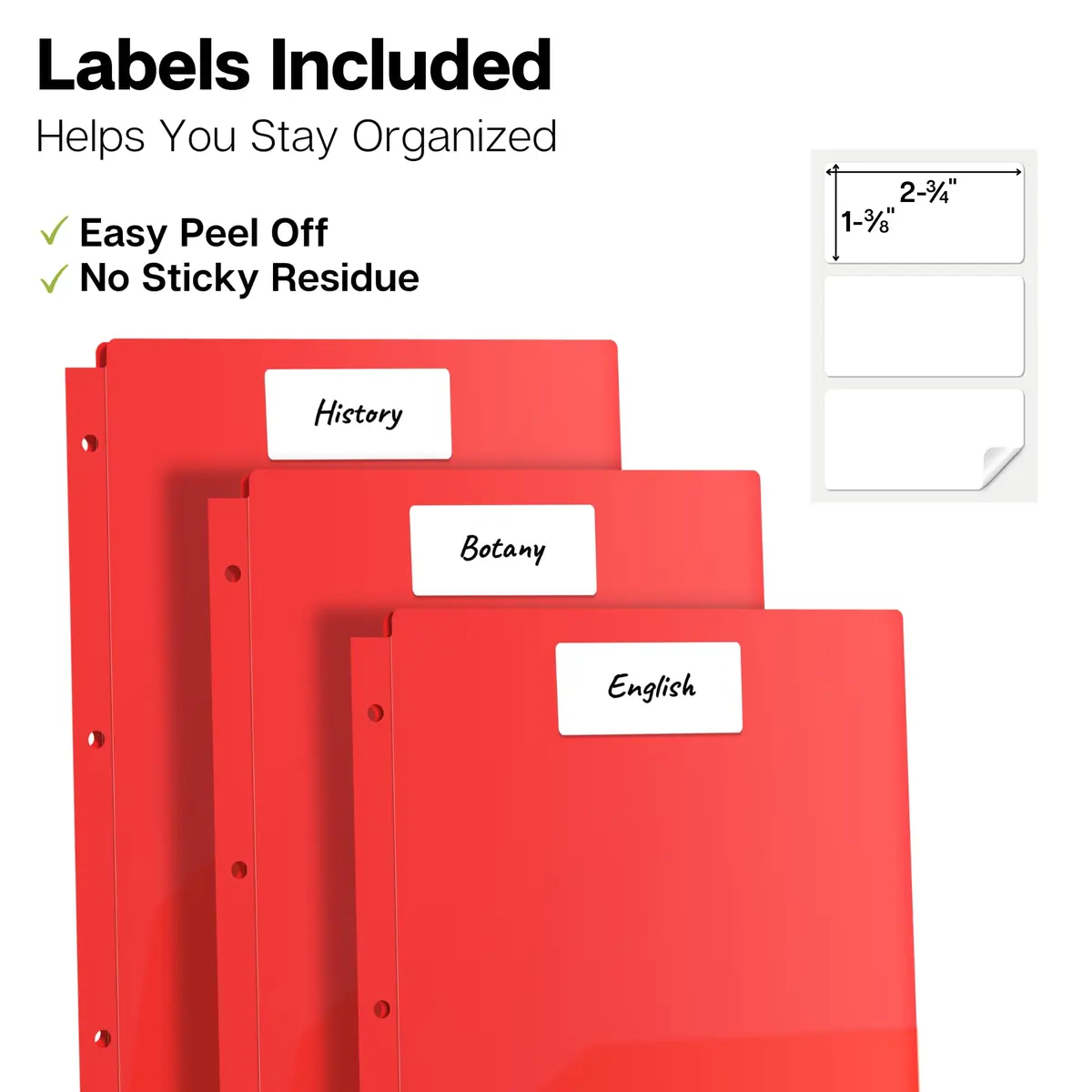 Dunwell 2-Pocket Folder for 3-Ring Binder, 8.5x11, 3-Pack, Red | Durable, Water-Resistant Poly Folder - view 6