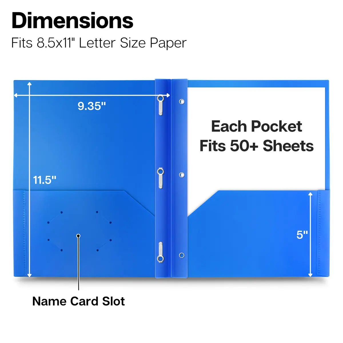 Dunwell Plastic 2-Pocket Folders with 3 Prongs Assorted 24 Pack | Durable, Water-Resistant, School & Office Use - view 3