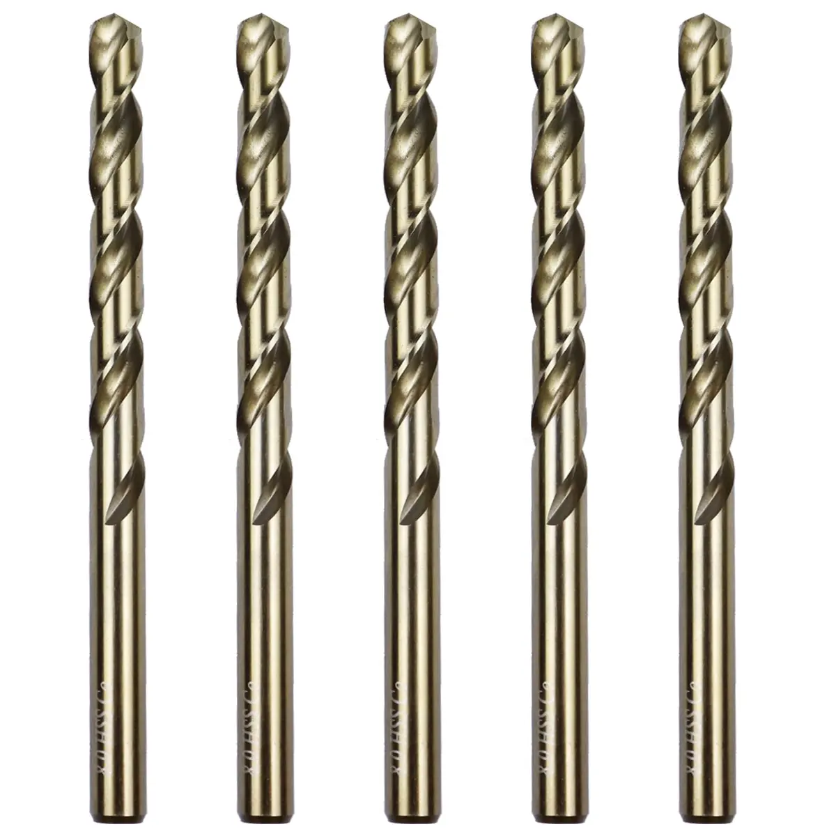 Sipery M35 Cobalt Drill Bit Set 8mm | High Speed Steel Jobber Length, 5 Pack, for Steel & Hard Metals - main product image