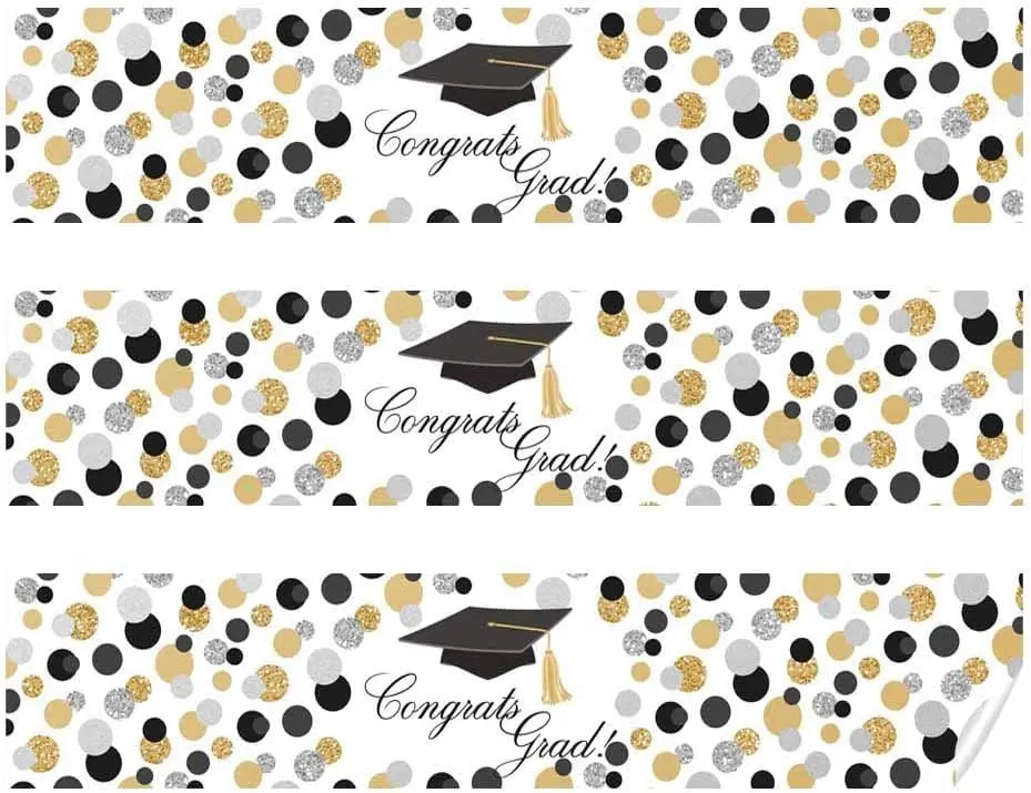 Amanda Creation Confetti Polka Dot Water Bottle Labels Waterproof 20 Pack | 1.75" x 8.5" Waterproof Vinyl Labels for Party - view 3