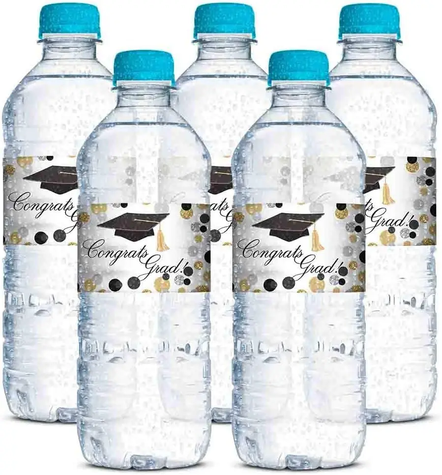 Amanda Creation Confetti Polka Dot Water Bottle Labels Waterproof 20 Pack | 1.75" x 8.5" Waterproof Vinyl Labels for Party - view 6