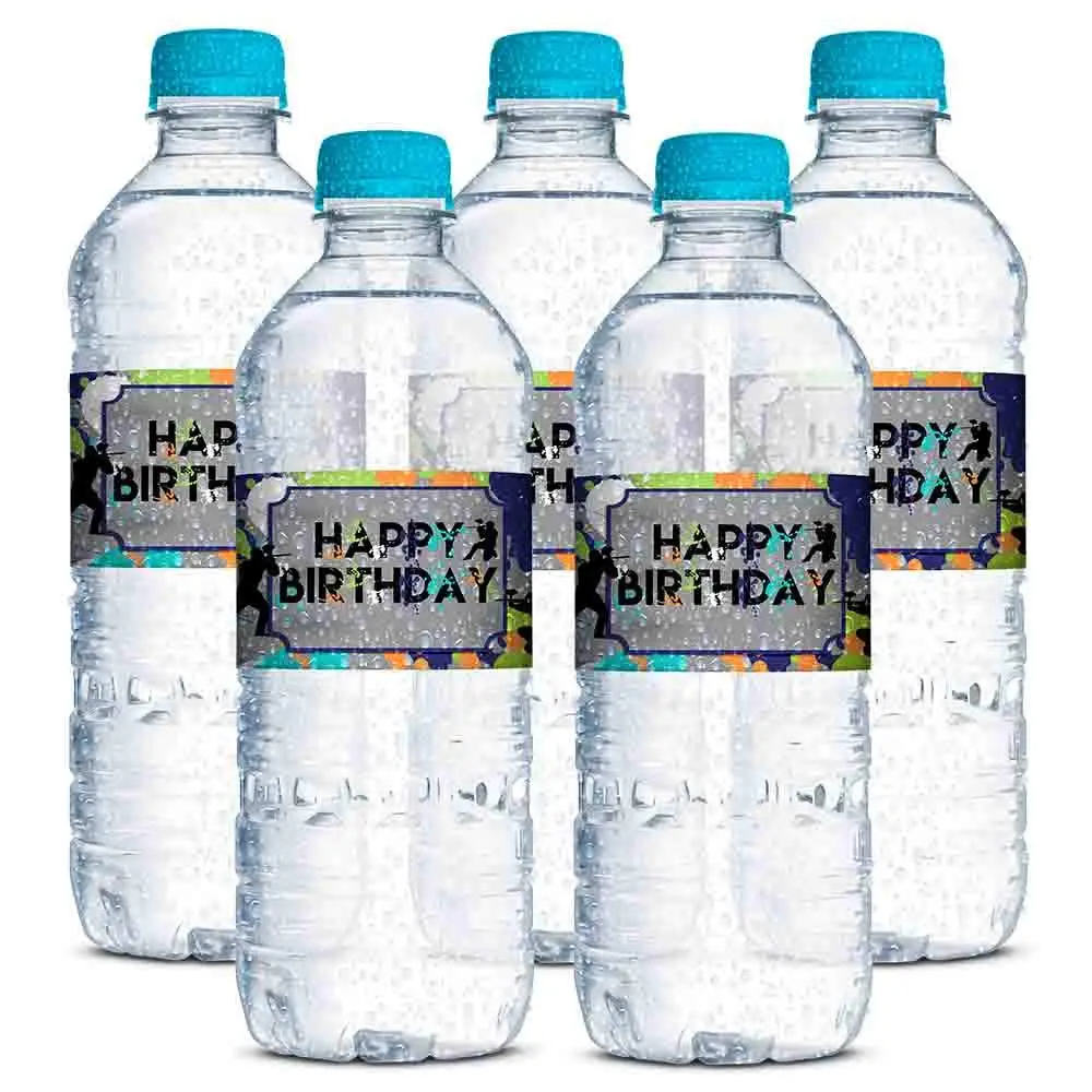 Amanda Creation Splatter Paintball Water Bottle Labels 20-Pack | Waterproof Vinyl Wraps for Parties - view 4