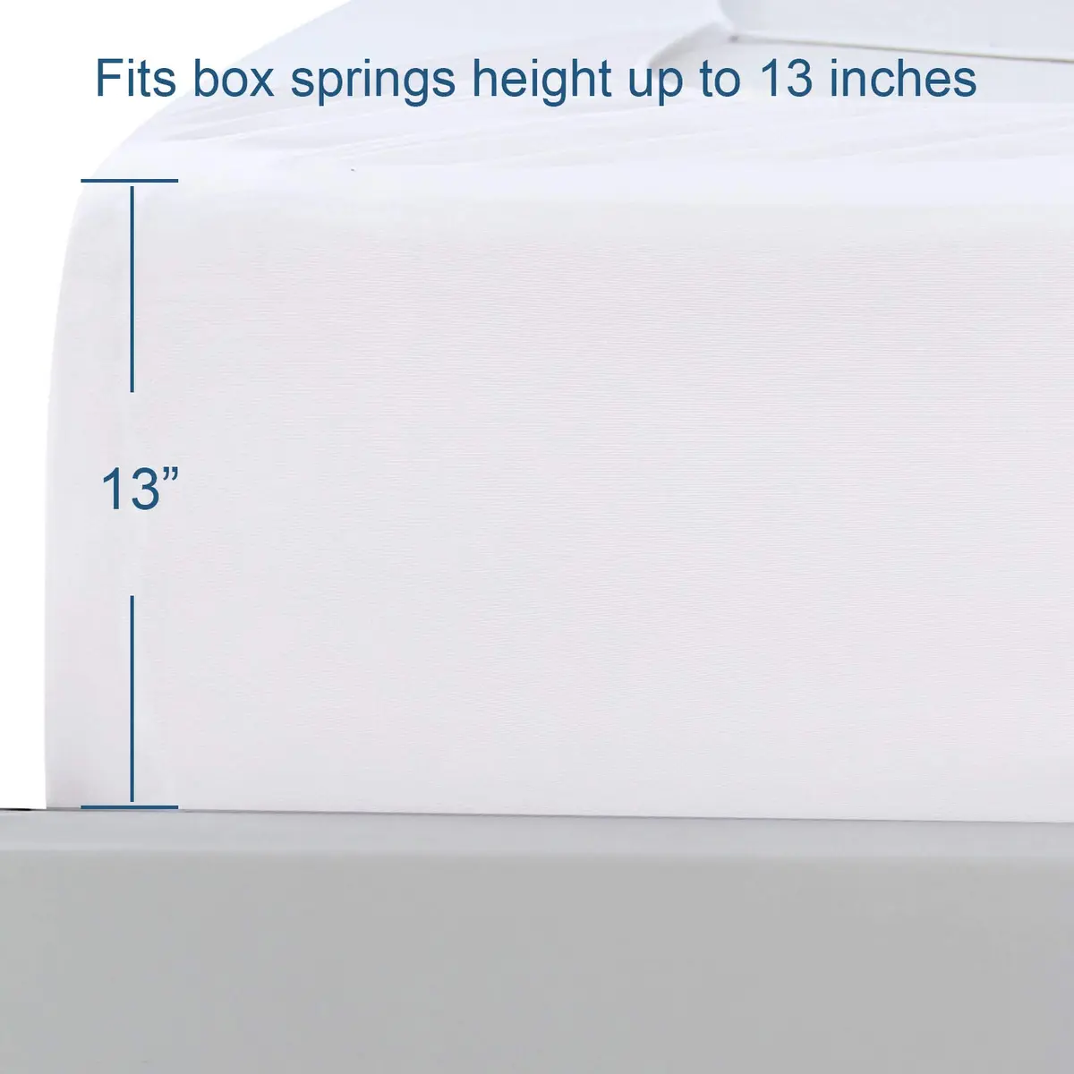 Moonsea King Size Box Spring Cover 203.2 cm (80") | White Elastic Fabric Wrap Around 4 Sides Bed Skirt - view 6