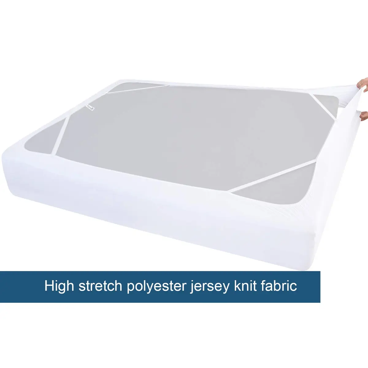 Moonsea King Size Box Spring Cover 203.2 cm (80") | White Elastic Fabric Wrap Around 4 Sides Bed Skirt - view 4