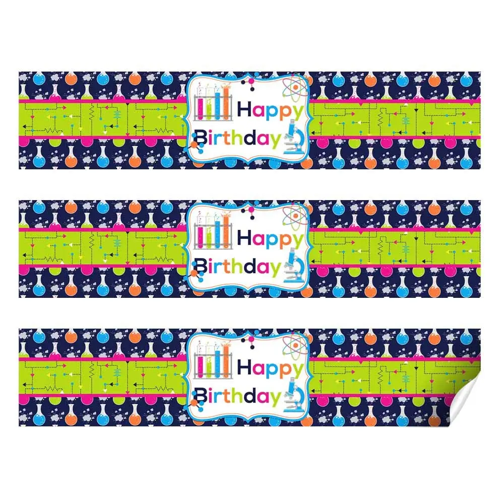 Amanda Creation Science Themed Birthday Party Waterproof Water Bottle Sticker Wrappers 20 Labels (8.5" x 1.75") | Assorted Colors Kitchen - view 2