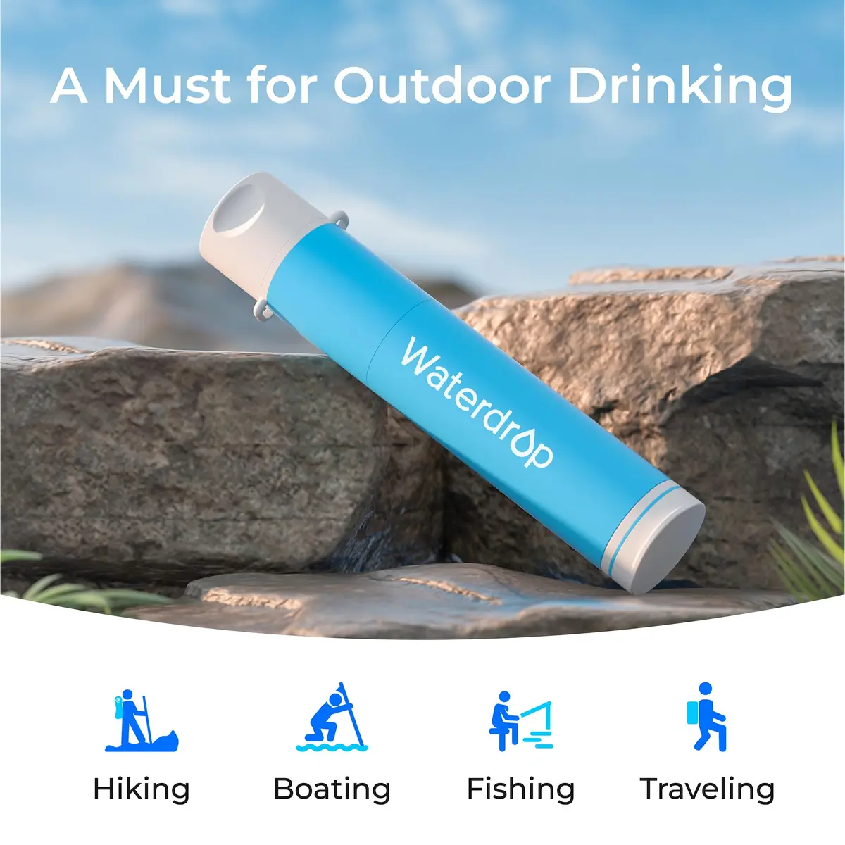 Waterdrop Portable Water Filter Straw, 1400 Gallons (5300 Liters) Capacity | Survival Water Purifier for Camping, Hiking, Travel - view 8