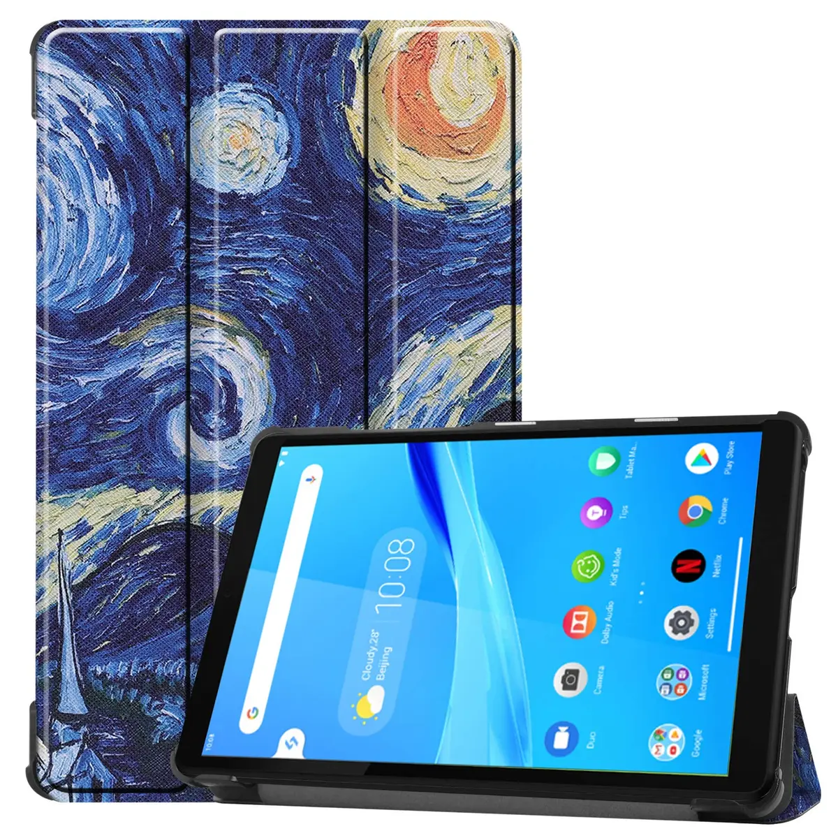Ratesell Lightweight Smart Trifold Stand Case Cover for Lenovo Tab M8 TB-8505F / TB-8505X / Lenovo Tab M8 (2nd Gen) 2019 Release | Star Night - main product image