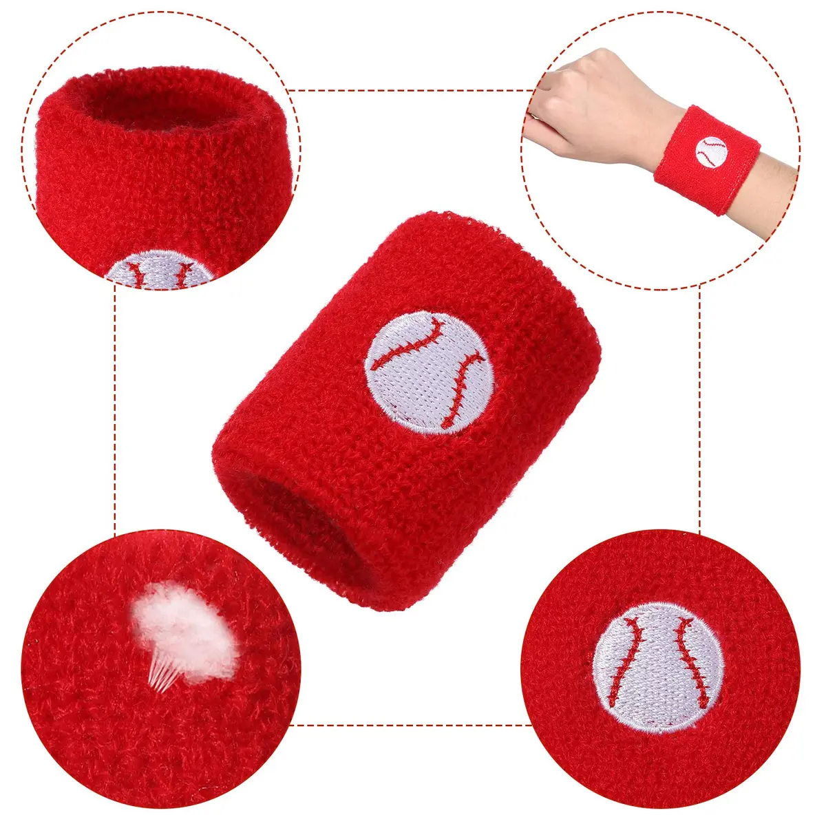 Gejoy 24 Pieces Sports Wristbands for Kids | Colorful Sweatbands for Kids & Sports Fans - view 5
