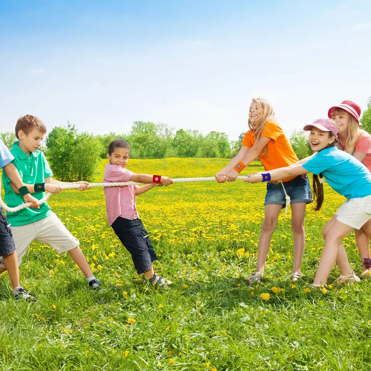 Gejoy 24 Pieces Sports Wristbands for Kids | Colorful Sweatbands for Kids & Sports Fans - view 4
