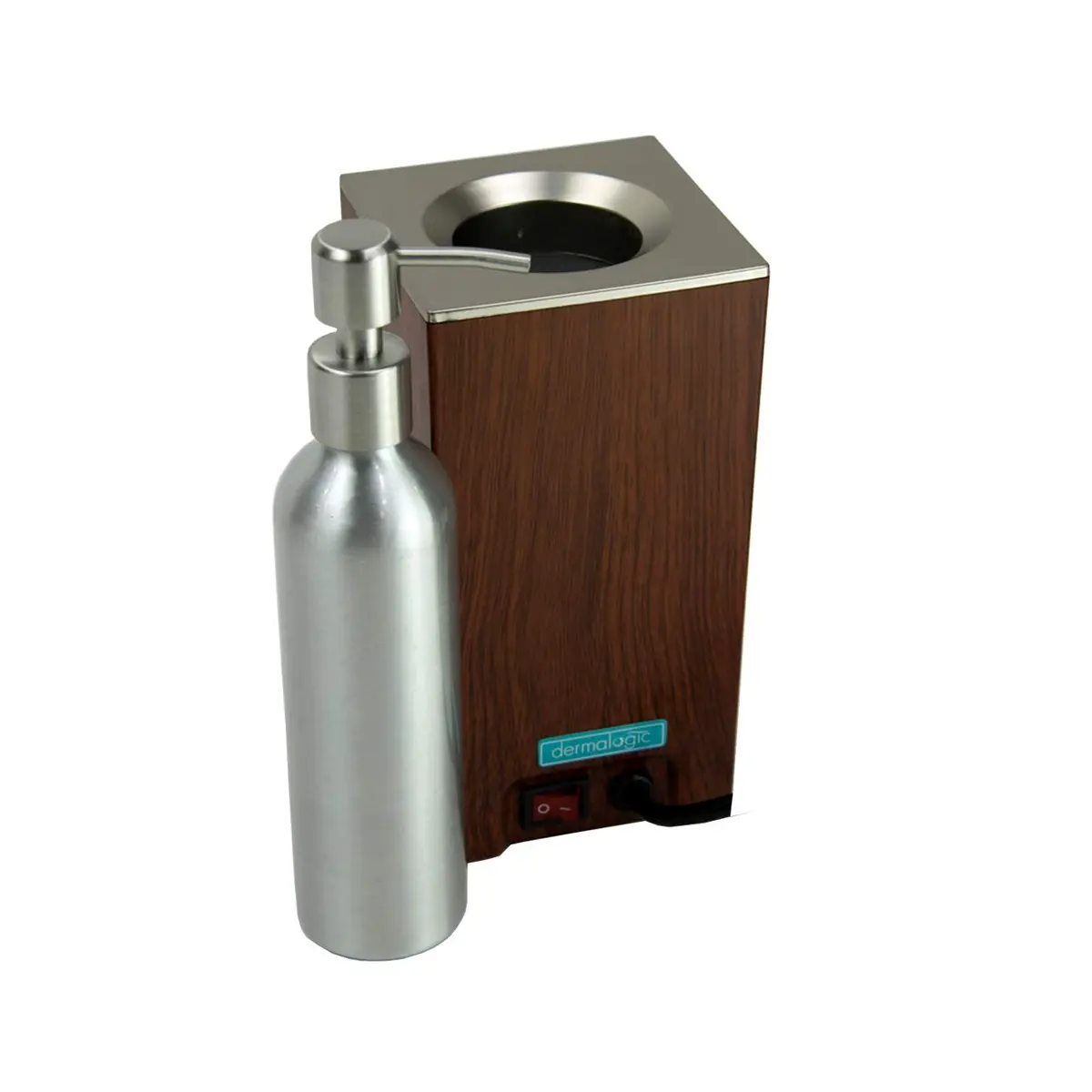 DERMALOGIC Massage Oil Warmer Replacement 8.5 fl oz | Aluminum Bottle with Stainless Steel Pump - view 2