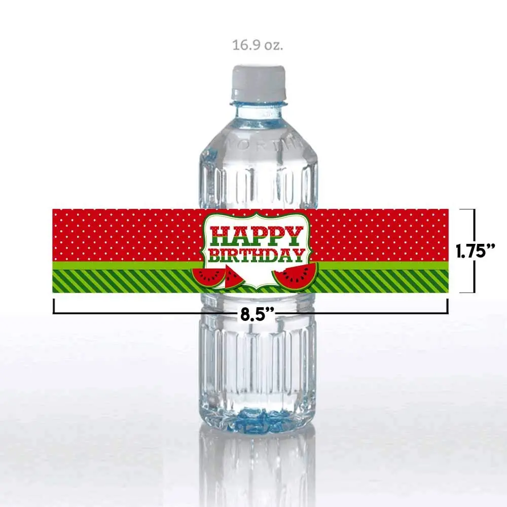Amanda Creation Water Bottle Stickers Watermelon Birthday Waterproof 20 Labels | Waterproof, USA Design (70-120 chars) - view 5