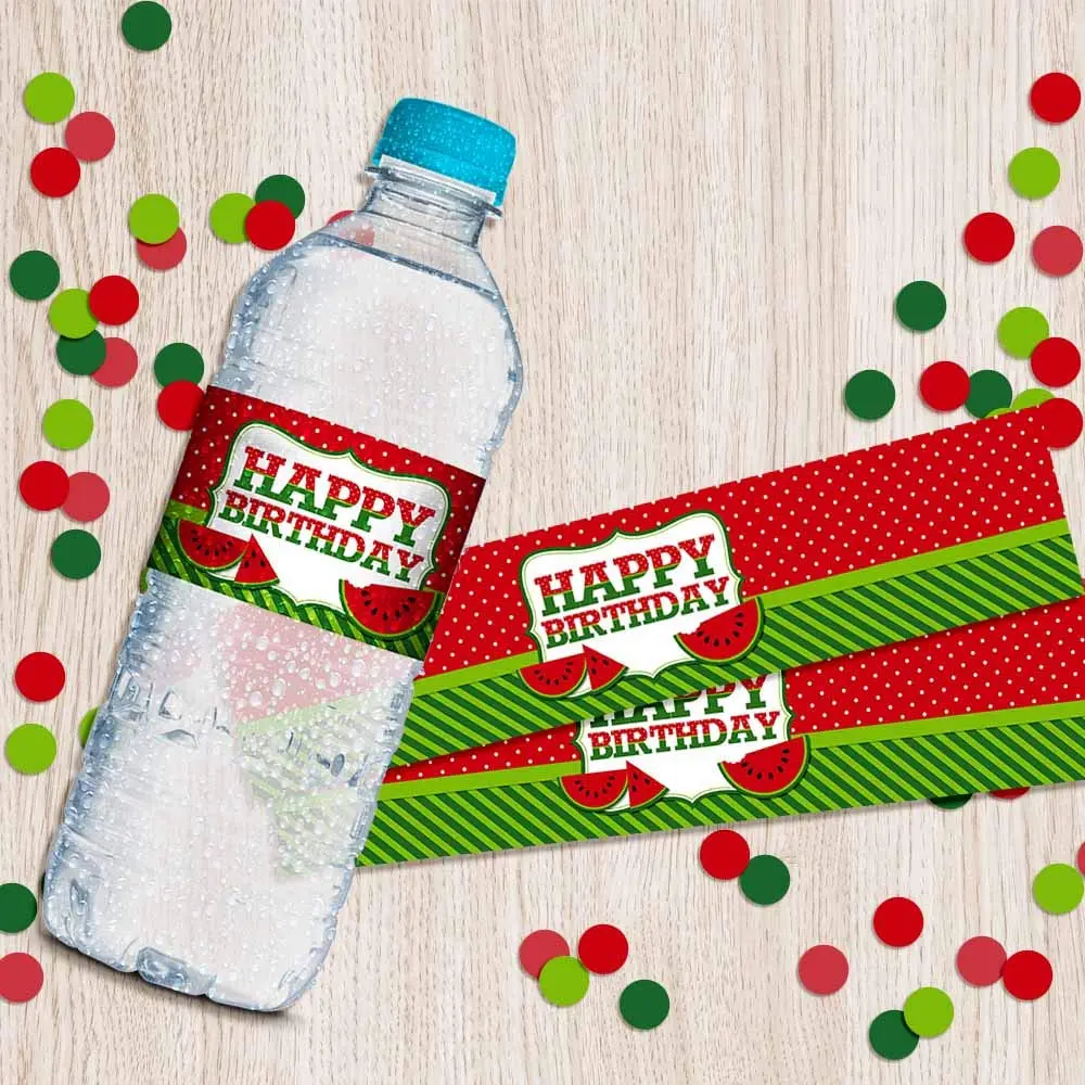 Amanda Creation Water Bottle Stickers Watermelon Birthday Waterproof 20 Labels | Waterproof, USA Design (70-120 chars) - view 6
