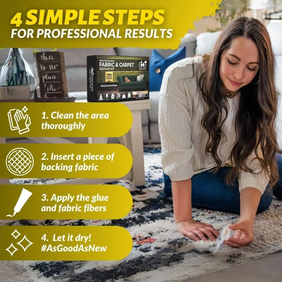 COCONIX Carpet & Fabric Repair Kit for Upholstery, Car Seats, Burns & Holes | Professional Quality Fixes for Tears & Stains - view 4