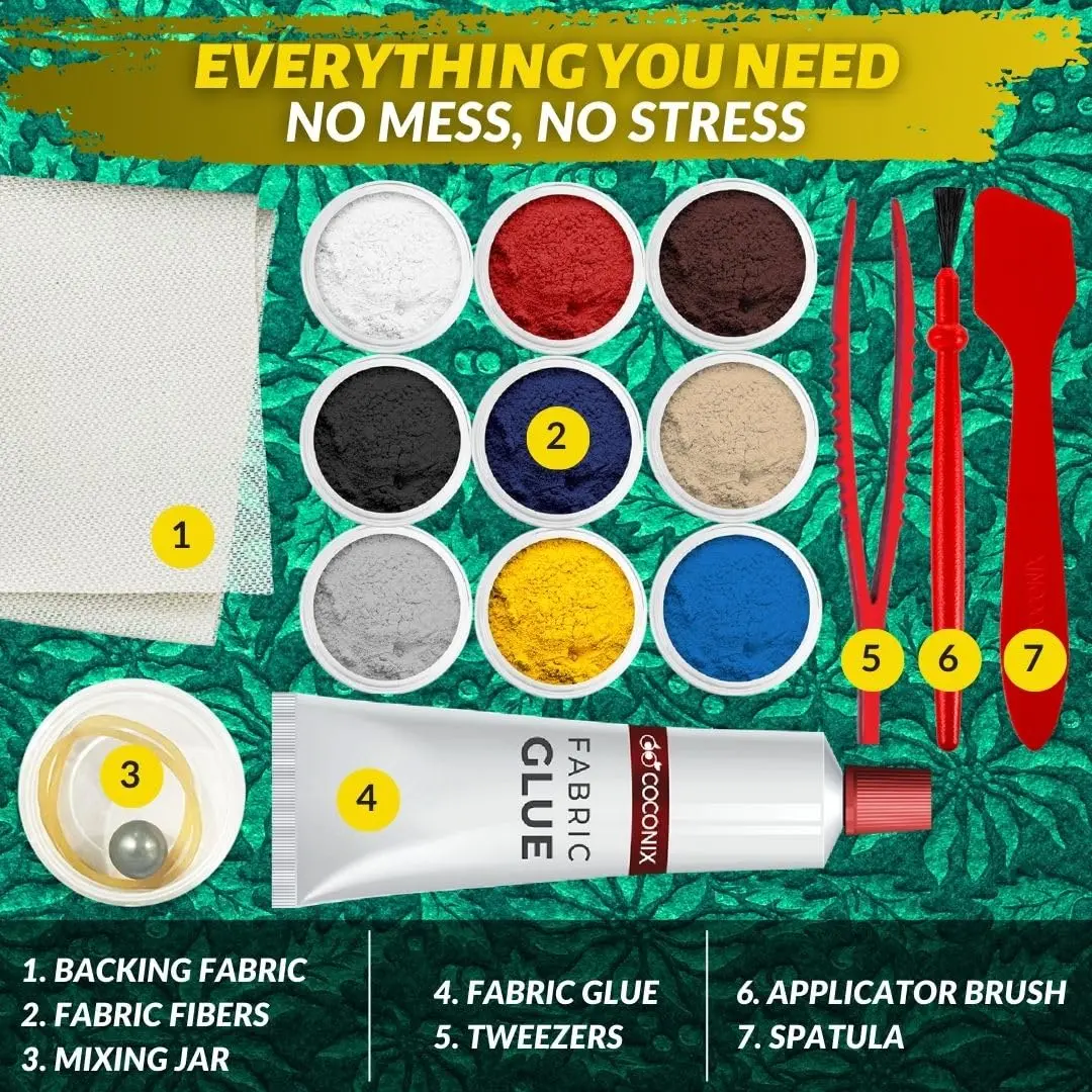 COCONIX Carpet & Fabric Repair Kit for Upholstery, Car Seats, Burns & Holes | Professional Quality Fixes for Tears & Stains - view 7