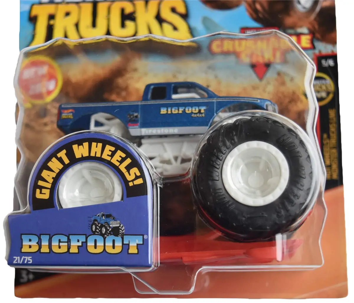 Hot Wheels Monster Trucks 1:64 Scale Bigfoot 21/75 | Crushable Metal Die-Cast for Kids 3+ - view 2