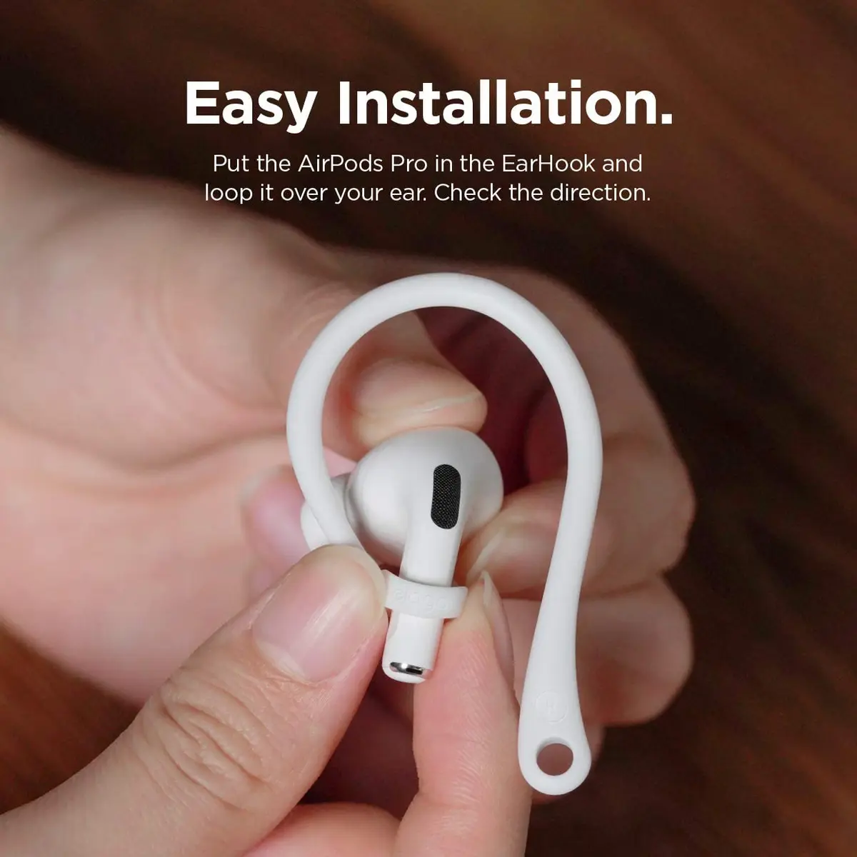 elago Ear Hooks for AirPods Pro 3 & Pro 2 & Pro, AirPods 5 & 4 & 3 & 2 & 1 | Anti-Slip, Ergonomic Fit (White) - view 5