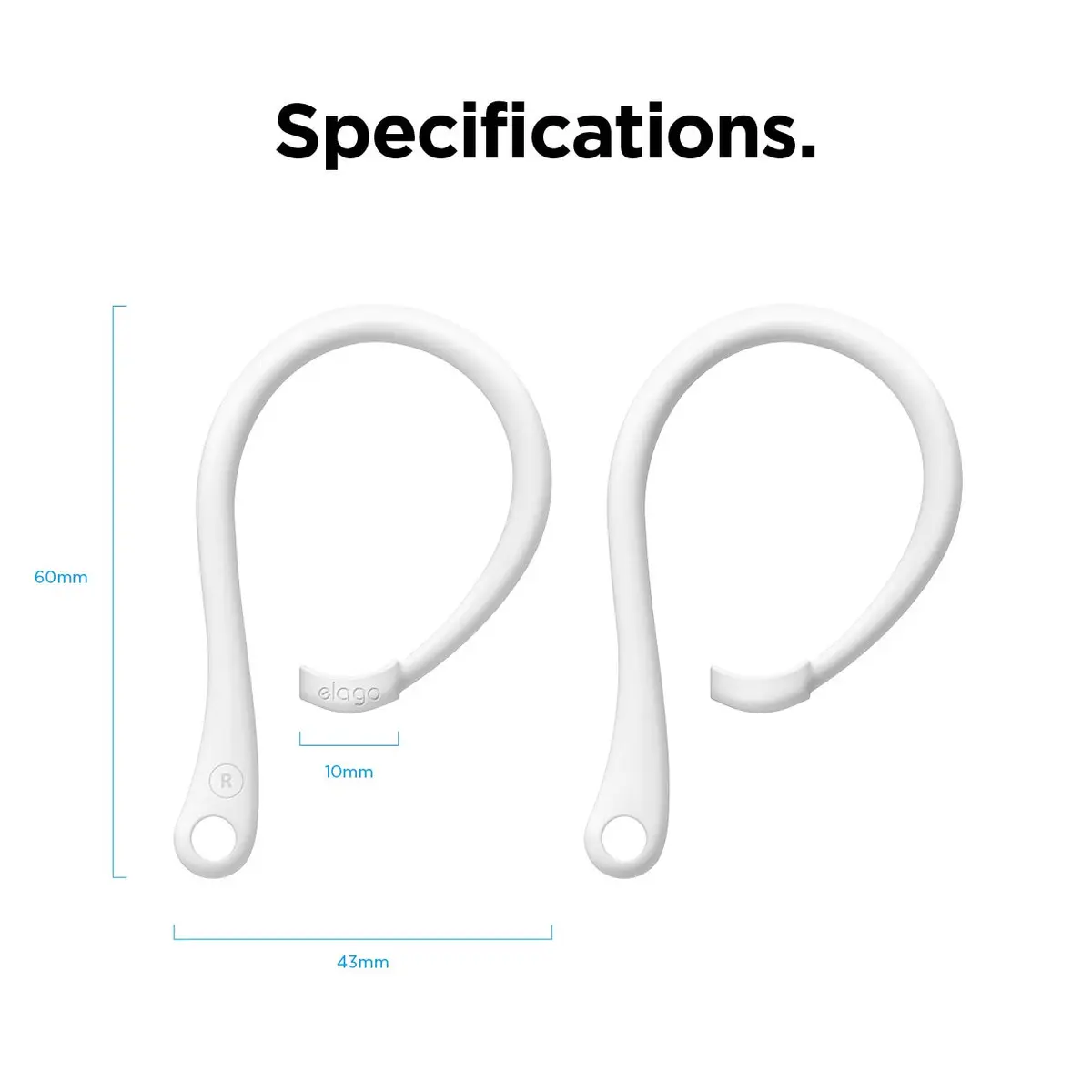 elago Ear Hooks for AirPods Pro 3 & Pro 2 & Pro, AirPods 5 & 4 & 3 & 2 & 1 | Anti-Slip, Ergonomic Fit (White) - view 6