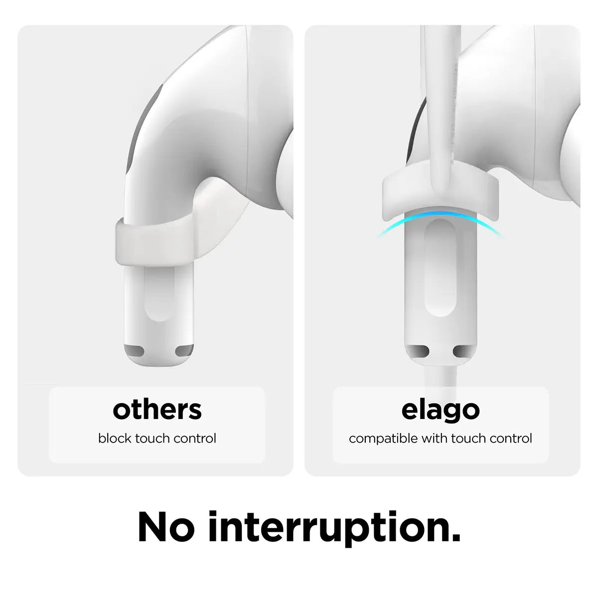 elago Ear Hooks for AirPods Pro 3 & Pro 2 & Pro, AirPods 5 & 4 & 3 & 2 & 1 | Anti-Slip, Ergonomic Fit (White) - view 2